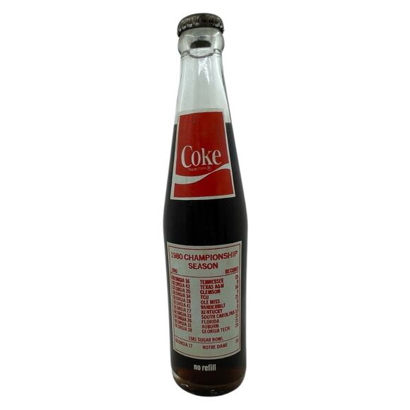 1980 Georgia Bulldogs National Champions Coca-Cola Bottle 10oz Full Unopened - Picture 3 of 7